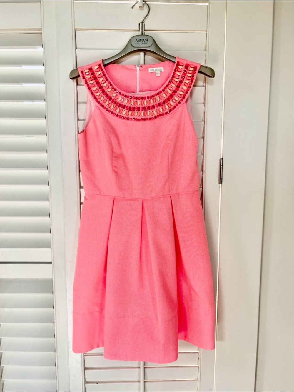 Shoshanna Pink Beaded Neckline Mini Dress Like New